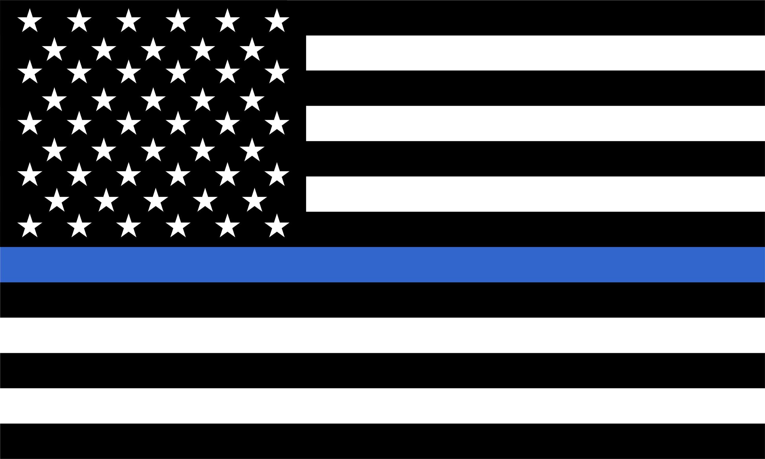 Police Thin Blue Line flag. The flag symbolizes pride in the police and law enforcement officers